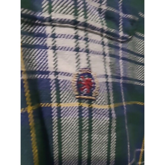 Vtg Tommy Hilfiger Flannel Shirt Mens XL Green Blue Plaid Heavyweight Preppy Y2K - Picture 2 of 12